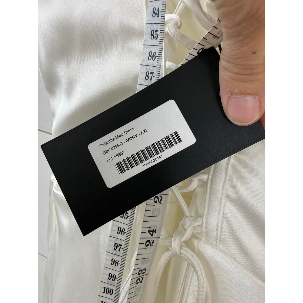 NWT Babyboo Calanthe Ivory Satin Corset Pleated Bridal Maxi Dress XXL - Picture 8 of 13